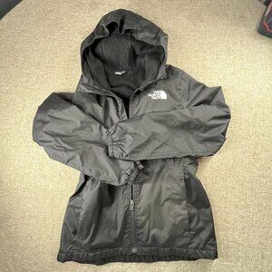 The North Face Jacket Girls Black DryVent Fleece Lined Hooded Rain Coat LG(12)